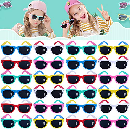 24pack Neon Sunglasses for Kids Boys and Girls Kids Sunglasses Party Favors in Bulk Summer Beach Pool Party Favors Fun Gifts Party Toys Goody Bag Stuffers Gift for Birthday Party Supplies