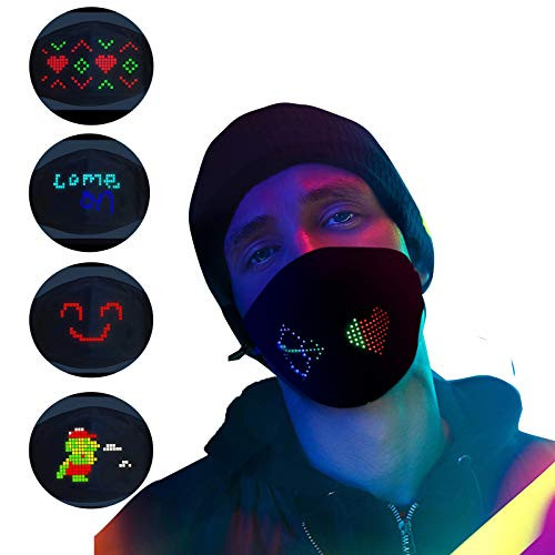LED Programmable Message Fack-Mask Display App Controlled USB Rechargebale