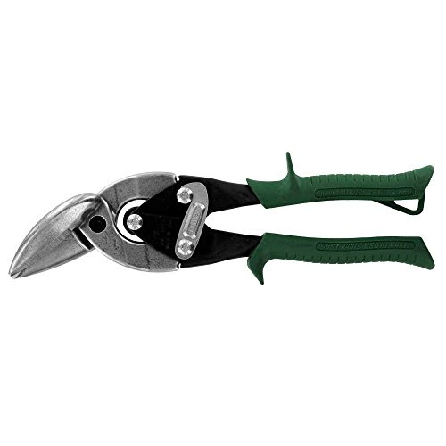 Midwest Tool  and  Cutlery Aviation Snip - Right Cut Offset Tin Cutting Shears with Forged Blade  and  KUSHN-POWER Comfort Grips - MWT-6510R Offset Cut