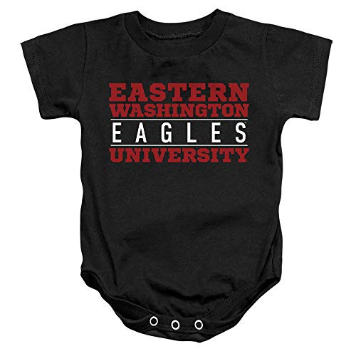 Eastern Washington University Official Between The Lines Unisex Infant Snap Suit for Baby Black Large -18 Months-