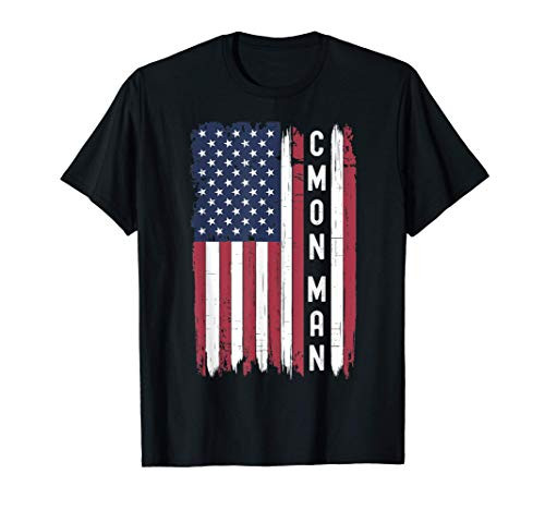 Cmon Man Come On Man Joe Biden American Flag Vintage Trump T-Shirt