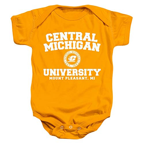 Central Michigan University Official Circle Logo Unisex Infant Snap Suit for Baby Gold Medium -12 Months-