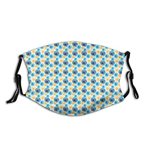 Impressionist Art Inspired Intertwined Circles Illustration Proof Windproof Face MaskReusableWashable ClothFace CoverCover for Unisex Adult