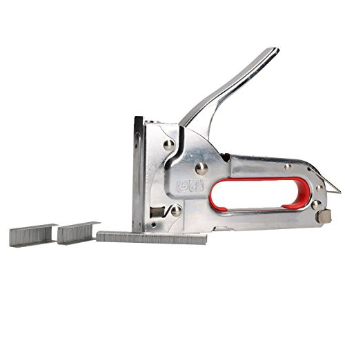 Chrome Staple Gun Hand Operated 4-8mm Staples Arrow JT21 Stapler Craft Hobby