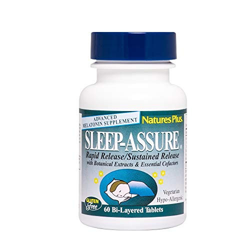 NaturesPlus Sleep Assure Rapid  and  Sustained Release - 3 mg Melatonin 60 Bi-Layered Tablets - Natural Sleep Aid with Chamomile - Vegetarian Gluten-Free - 60 Servings
