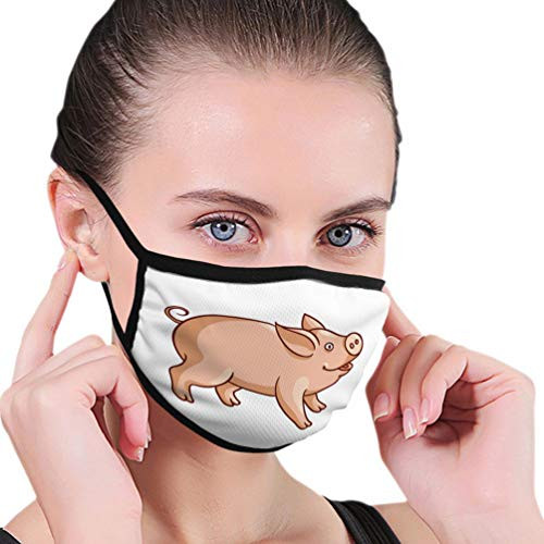 DISGOWONG Face Dust Scarf Decoration Unisex Mouth Scarf Decoration Cute Baby Pig Side View Cartoon Sports Scarf Decoration