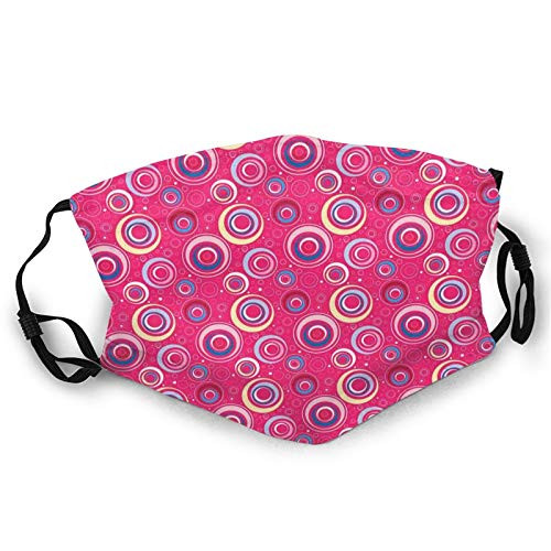 Abstract Pattern with Big and Small Circles Dots Retro Modern Artful DesignFace Mask Reusable Washable Masks Cloth for Men and Women