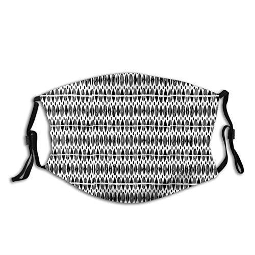 Comfortable Printed maskHorizontal Borders With Ethnic Motifs Monochrome Triangles And Oval Shapes?Windproof Facial decorations for man and woman Comfortable Printed maskHorizontal Borders With Ethnic Motifs Monochrome Triangles And Oval Shapes?Windproof Facial decorations for man and woman