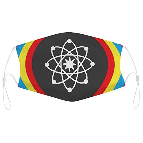 Roupaze Unisex Face Masks Atom Model with Colorful Circles Molecule Chemistry Biology Physics Lab Orbit Print Windproof Face Mouth Cover Balaclavas for Adult with Inner Pocket 1PCS