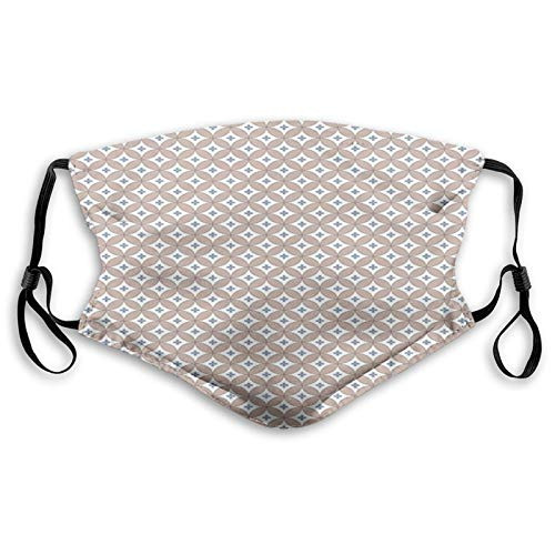 Entwined Circles with Small Plus Signs Inside Abstract Proof Windproof Face MaskReusableWashable ClothFace CoverCover for Unisex Adult