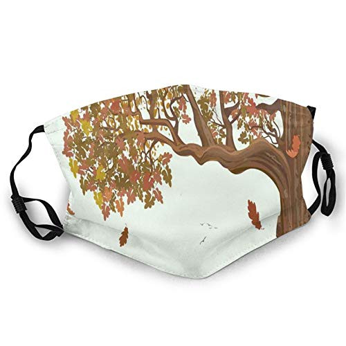 2021 Fashoin Autumn Season Fall Shady Deciduous Oak Leaves in Park Countryside ArtworkReusable Face Mask Balaclava Washable Outdoor Nose Mouth Cover for Men and Women Made in Canada