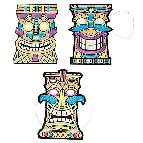 Color Your Own Tiki Mask - Crafts for Kids and Fun Home Activities