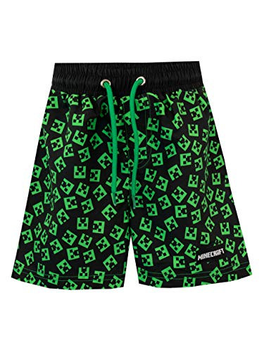 Minecraft Boys Creeper Swim Shorts Black Size 8