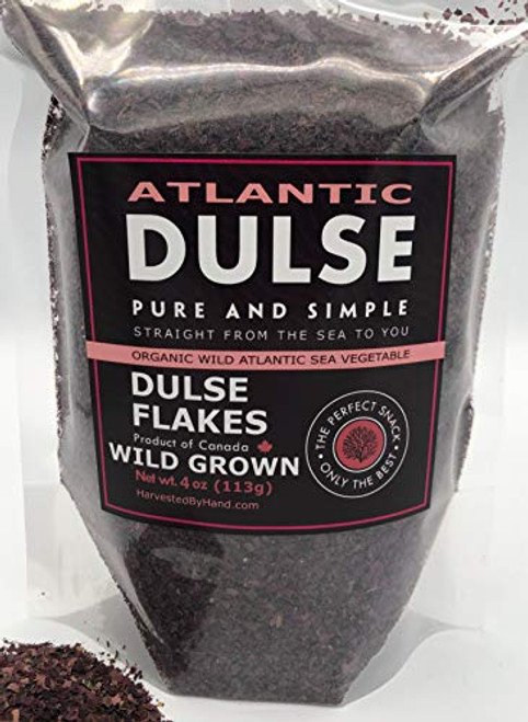 Atlantic Dulse Flakes 4 oz - Wild Harvested Canadian - Organic Dulse Seaweed - Dulse Pure and Simple - Iodine - Smoothie Soups - Sustainably Harvested by Hand Atlantic Dulse Flakes 4 oz - Wild Harvested Canadian - Organic Dulse Seaweed - Dulse Pure and Simple - Iodine - Smoothie Soups - Sustainably Harvested by Hand