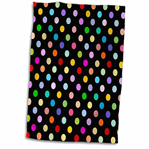 3D Rose Colorful Polka Black-Rainbow Multicolor Cute Dots and Spots Patterns TWL_56682_1 Towel 15 inch x 22 inch 3D Rose Colorful Polka Black-Rainbow Multicolor Cute Dots and Spots Patterns TWL_56682_1 Towel 15 inch x 22 inch