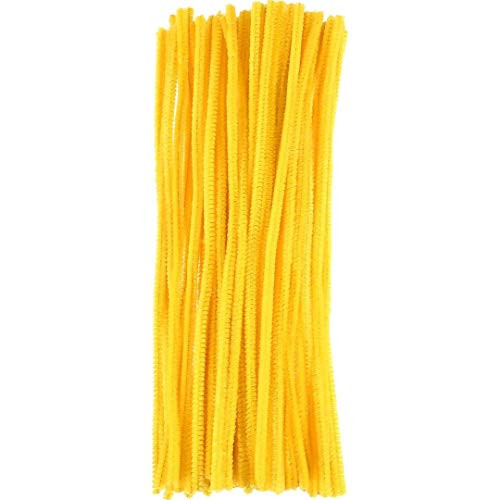 100pcs Pipe Cleaners Chenille Stems for DIY Art Supplies Craft Projects 6mmx30cm Christmas Pipe Cleaners Decoration Yellow