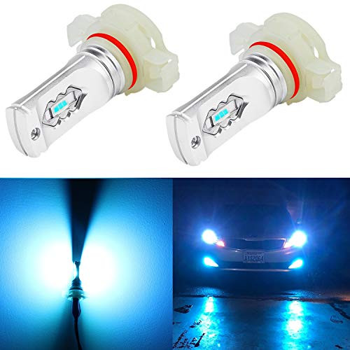 Alla Lighting 3600lm Xtreme Super Bright 5201 5202 LED Ice Blue Bulbs Fog Lights ETI 56-SMD PS19W 12085 DRL Replacement of Halogen Bulb