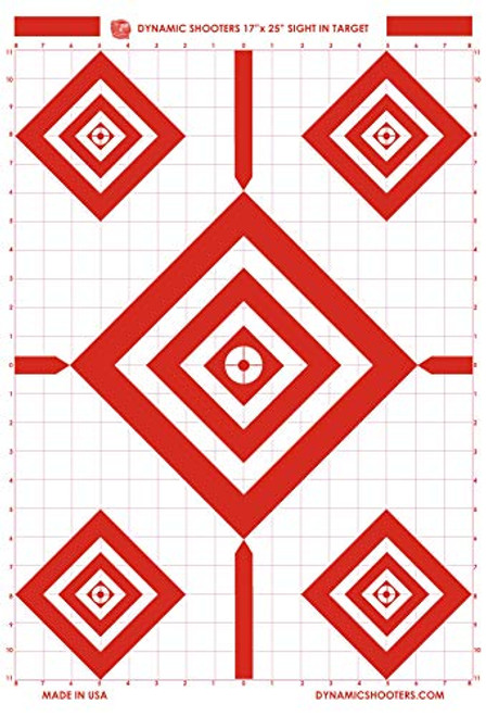 Dynamic Shooters 17x25 Inch Sight in Paper Shooting Range Targets- -50 Pack- for Firearms Guns Rifle Pistol BB Guns Airsoft Pellet Gun Air Rifle