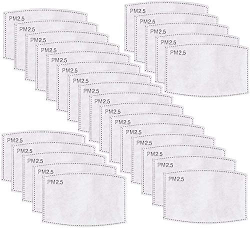 100 Pcs Activated Carbon PM 2.5 Filter Insert 5 Layers Replacement Anti Haze PM2.5 Mask Filter Paper