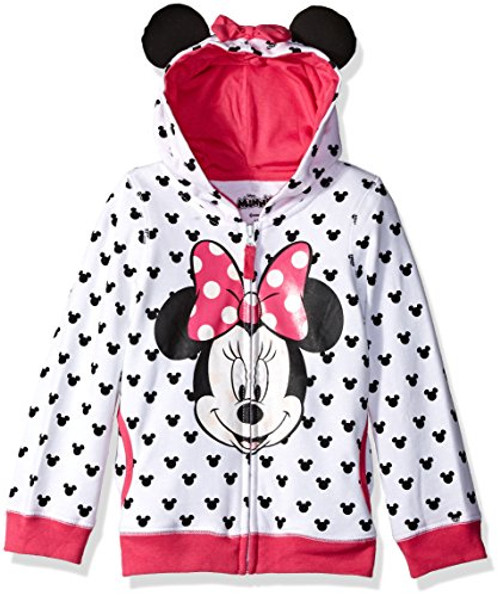Disney Toddler Girls Minnie Hoodie with Bow and Ear White 5T Disney Toddler Girls Minnie Hoodie with Bow and Ear White 5T