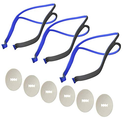 3-Pack P10 CPAP System Replacement Headgear Strap Compatible with ResMed Airfit P10 Nasal Pillow Mask with 6 P10 Clips