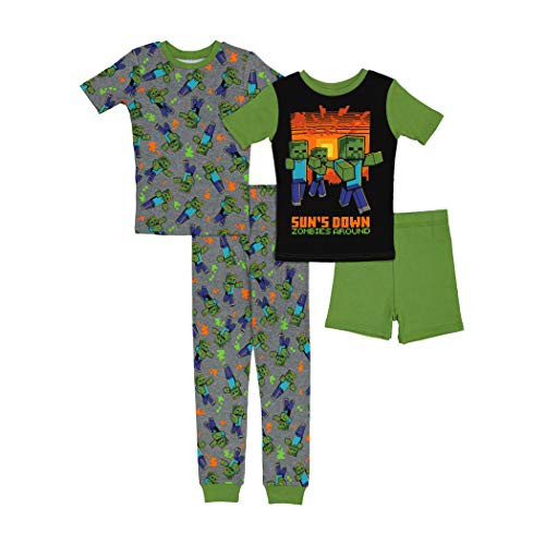 Minecraft Boys 4-Piece Cotton Pajama Set Suns Down 8