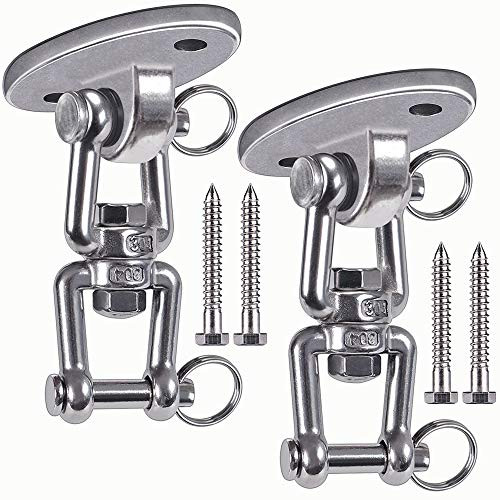BeneLabel Set of 2 Permanent Antirust Stainless Steel 304 Heavy Duty Swing Hangers 1000LB Capacity 360 Rotate with 4 Lag Screws for Wooden Sets Yoga Hammock Chair Sandbag Swing Sets BeneLabel Set of 2 Permanent Antirust Stainless Steel 304 Heavy Duty Swing Hangers 1000LB Capacity 360 Rotate with 4 Lag Screws for Wooden Sets Yoga Hammock Chair Sandbag Swing Sets