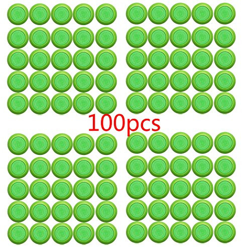 Justfund 100 Pack Green Dart Refills Disc Bullets for Nerf Vortex Blaster Praxis Nitron Vigilon Proton Ammo Discs Refill -100pcs-