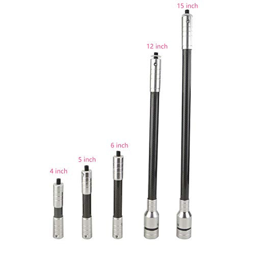 ZSHJG Archery Bow Stabilizer Balance Bar Extension Pole Rod 4-34 inch Carbon Fiber Shock Absorber for Recurve Compound Bow -8 inch-