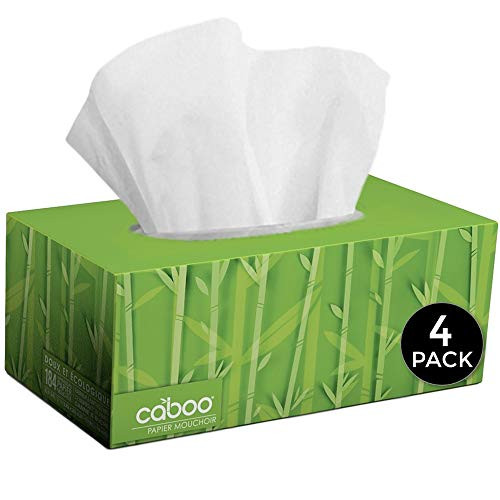 Caboo Tree Free Bamboo Facial Tissue Paper Eco Friendly 2 Ply Tissue Flat Box - 184 Sheets Per Box Total of 4 Boxes 736 Total Tissues Caboo Tree Free Bamboo Facial Tissue Paper Eco Friendly 2 Ply Tissue Flat Box - 184 Sheets Per Box Total of 4 Boxes 736 Total Tissues