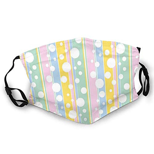 Comfortable Windproof mask?Simplistic Soft Toned Geometric Circles Color Bars Childish Creative Kids Design?Printed Facial decorations for adult