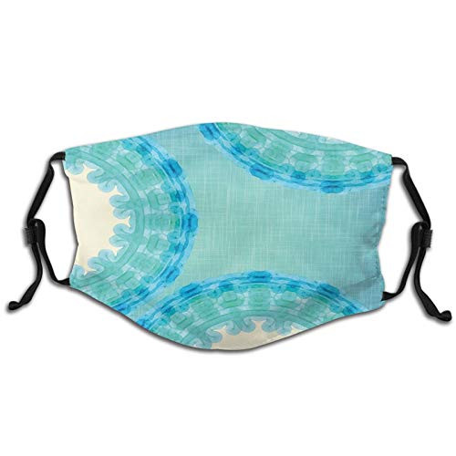 Comfortable Windproof maskTie Dye Effect Image Mandala Ombre With Circles Rounds EthnicPrinted Facial decorations for children