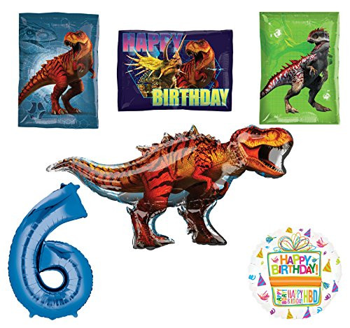 Jurassic World Dinosaur 6th Birthday Party Supplies and Balloon Decorations