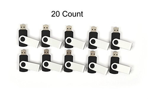 20 128MB Flash Drive - Bulk Pack - USB 128 MB 2.0 Swivel Design Black
