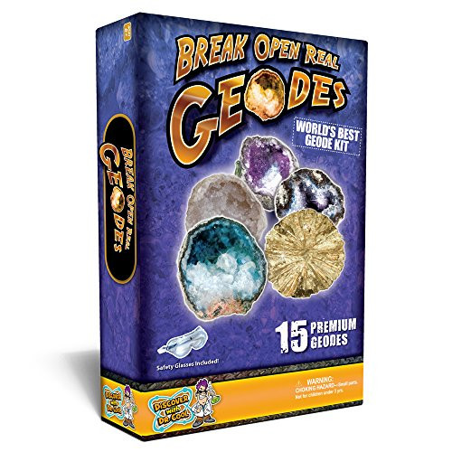 Discover with Dr. Cool Worlds Best Geode Kit  Crack Open 15 Rocks and Find Crystals!