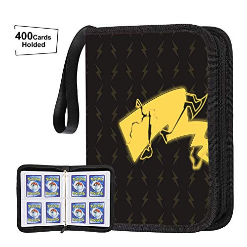 POKONBOY Carrying Case Binder Compatible with Pokemon Cards Holds Up to 400 Cards - 50 Pages 4-Pocket Card Sleeves Holder Collector Album Fit for Pokemon Trading Cards