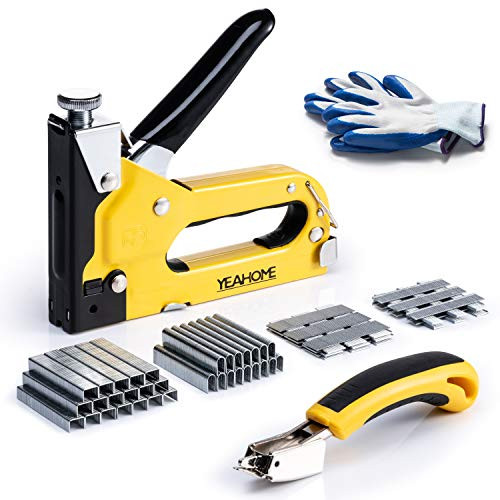 Upholstery Staple Gun Heavy Duty 4 in 1 Stapler Gun with 6000 Staples Remover Gloves Manual Brad Nailer Power Adjustment Stapler Gun for Wood Upholstery Carpentry Decoration DIY Staple Gun Upholstery Staple Gun Heavy Duty 4 in 1 Stapler Gun with 6000 Staples Remover Gloves Manual Brad Nailer Power Adjustment Stapler Gun for Wood Upholstery Carpentry Decoration DIY Staple Gun