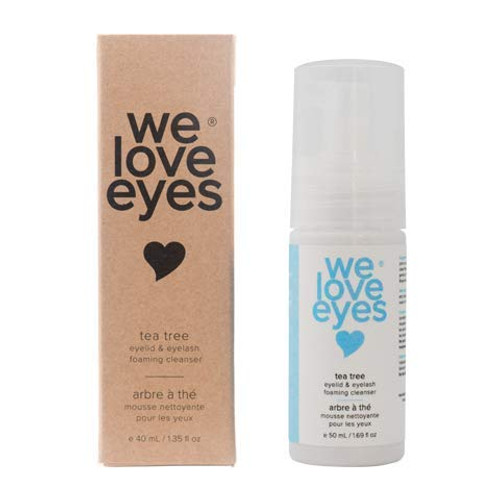 We Love Eyes- Vegan Tea Tree Eyelid Eyelash Foaming Cleanser- Blepharitis Demodex Dry Eyes Relief and treatment Wash Eyelashes Reduce Itching and Inflammation- 50 ml