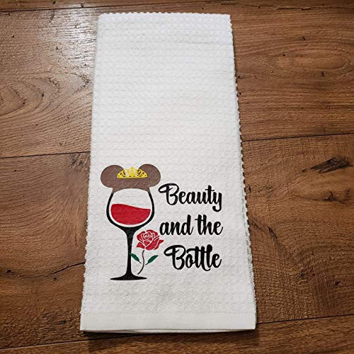 Disney Wine Drinking Beauty  and  The Beast Towel