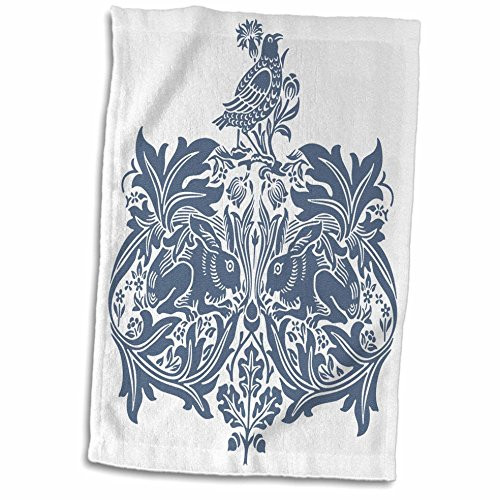 3D Rose Stylish William Morris Rabbit Emblem in French Blue Hand Towel 15 inch x 22 inch Multicolor 3D Rose Stylish William Morris Rabbit Emblem in French Blue Hand Towel 15 inch x 22 inch Multicolor