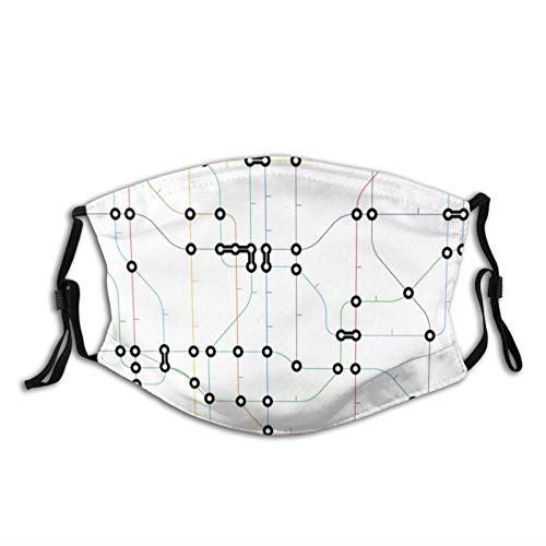 Fillter Face Cloth For unisex adultColorful Thin Lines Metro Scheme Transportation Network Diagram Outline Urban City LifeDust Washable Reusable Filter and Mouth Warm Windproof Cotton Face Fillter Face Cloth For unisex adultColorful Thin Lines Metro Scheme Transportation Network Diagram Outline Urban City LifeDust Washable Reusable Filter and Mouth Warm Windproof Cotton Face