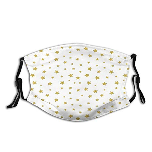 Comfortable Windproof maskStar Stars Pattern Illustration Creative Birthday Bachelorette Themed Print Yellow and WhitePrinted Facial Decorations For Adult Comfortable Windproof maskStar Stars Pattern Illustration Creative Birthday Bachelorette Themed Print Yellow and WhitePrinted Facial Decorations For Adult