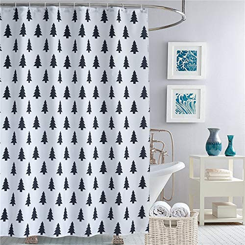 Dolii Shower Curtain for Bathroom Polyester Fabric Tree Print Child Bath Curtains 12 Plastic Hook(Grove,72"x78")