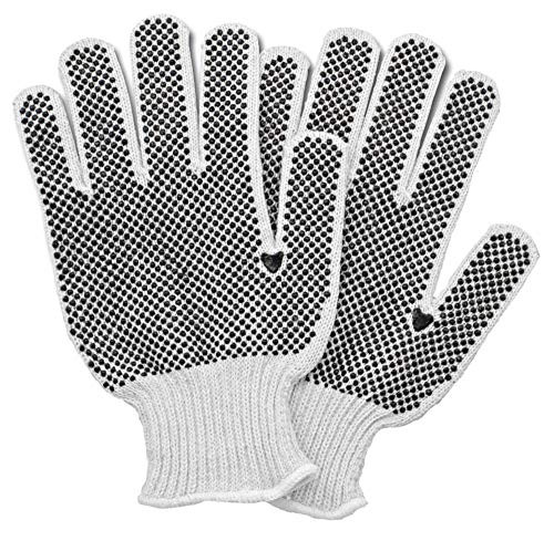 Pack of 24 Single Side Dot String gloves XL size. Protective String Knit Gloves with Dots on One Side. Medium Weight Gloves. Knitted Cotton Polyester Gloves for General Purpose. Multi-Dot Design.