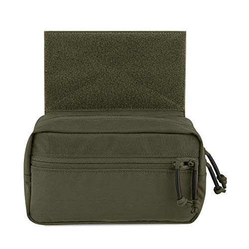 KRYDEX Tactical Drop Pouch Sub Abdominal Carrying Kit Bag for Tactical Vest Chest Rig -Ranger Green-