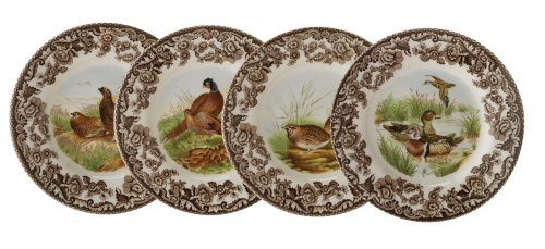 Spode Woodland Canape Plates Assorted Motifs, Set of 4