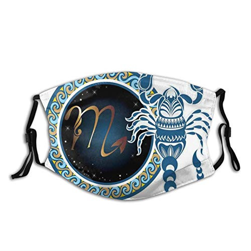 Circle Shapes With Waves Pattern And An Ornamental ScorpionReusable Face Mask Balaclava Washable Outdoor Nose Mouth Cover for Men Women Circle Shapes With Waves Pattern And An Ornamental ScorpionReusable Face Mask Balaclava Washable Outdoor Nose Mouth Cover for Men Women