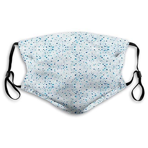 Comfortable Windproof mask? Overlapping Circles Intersecting with Little Rounds Spots?Printed Facial decorations for adult SIZEM