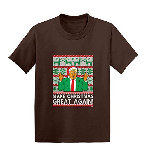 Haase Unlimited Make Christmas Great Again - Trump Ugly Infant/Toddler Cotton Jersey T-Shirt -Brown 2T- Haase Unlimited Make Christmas Great Again - Trump Ugly Infant/Toddler Cotton Jersey T-Shirt -Brown 2T-