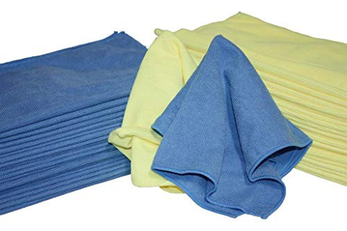 Atlas Microfiber Dusting  and  Cleaning Cloth Blue  and  Yellow 24-Pack -12 Blue  and  12 Yellow-